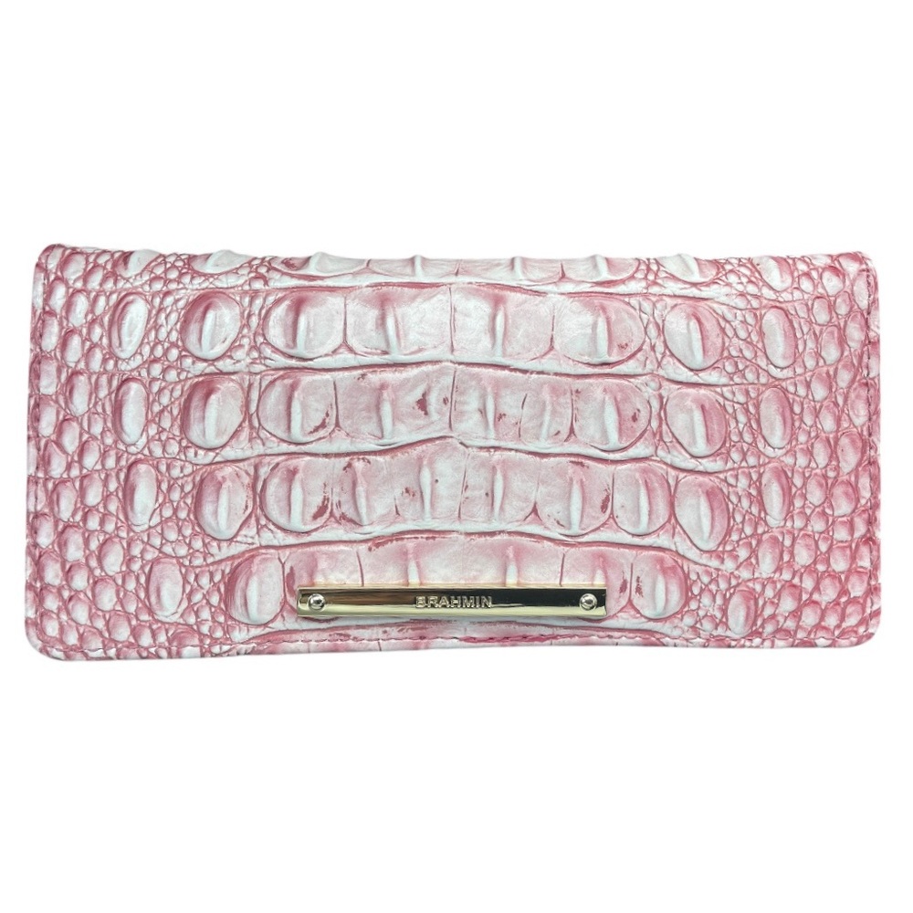 Brahmin Ady WalletBlush Pink Croc-Embossed